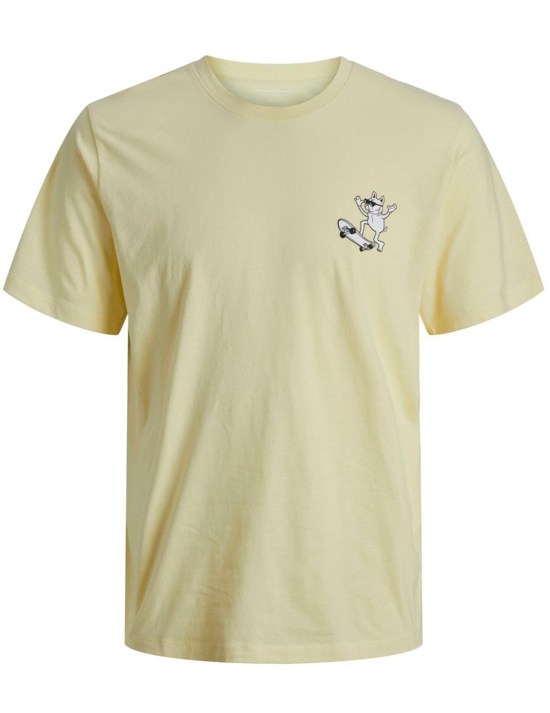 Camiseta Jack&Jones Dawn amarilla manga corta para hombre