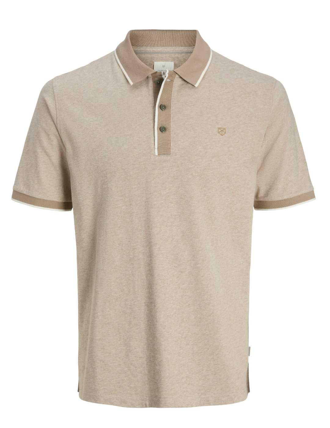 Polo Jack&Jones Logan beige manga corta para hombre
