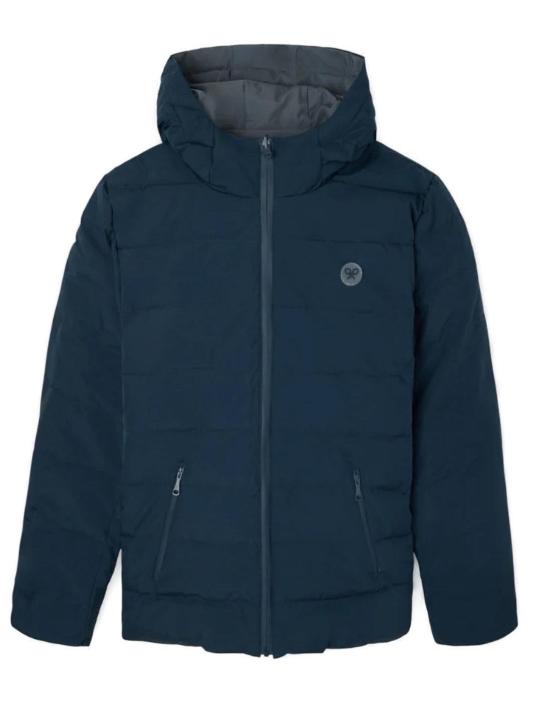 Abrigo Silbon técnico reversible gris/marino capucha hombre