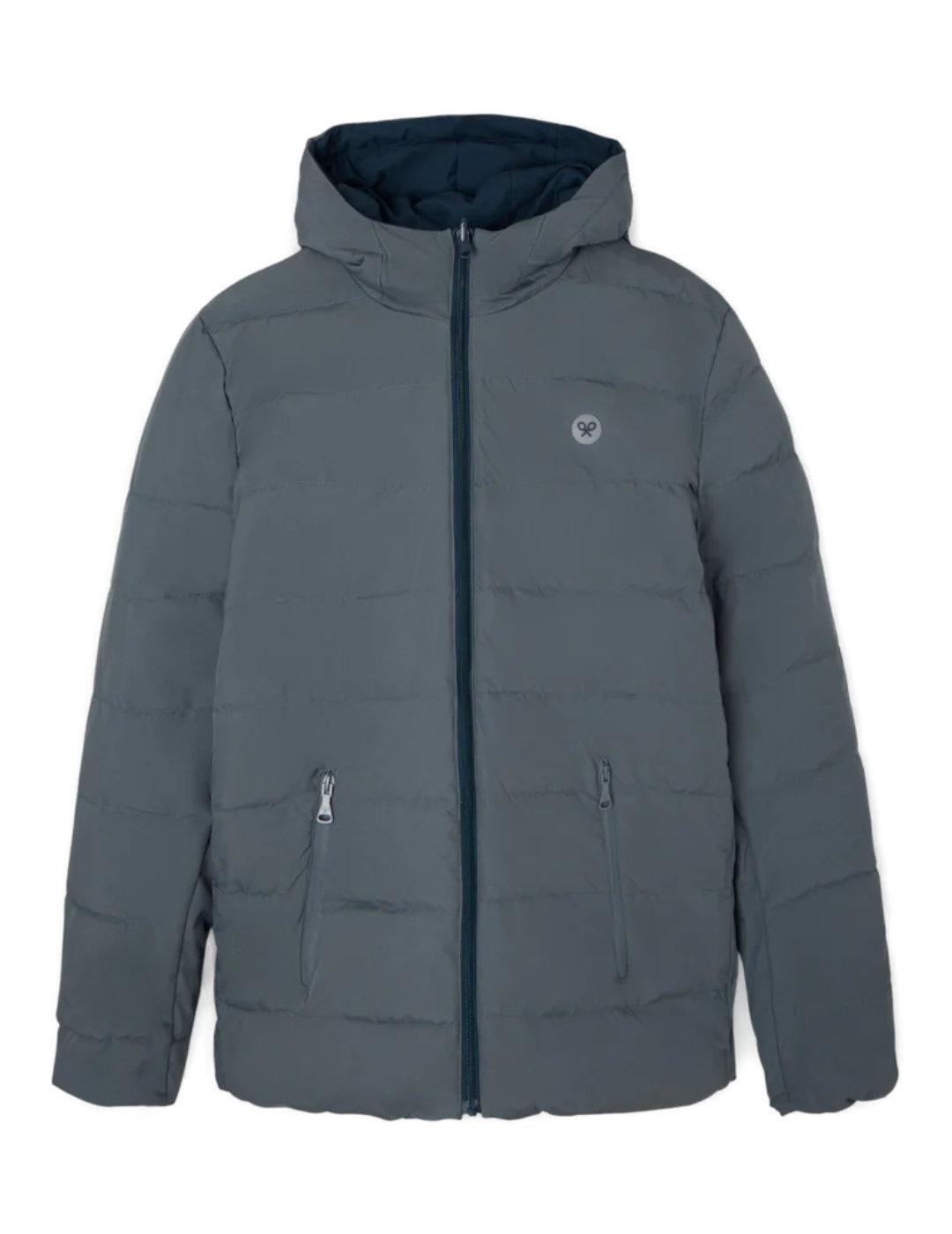 Abrigo Silbon técnico reversible gris/marino capucha hombre