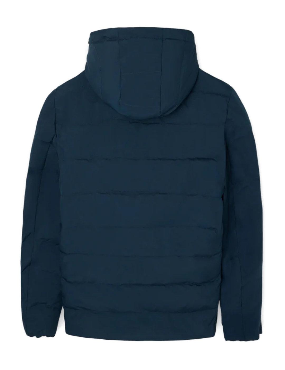 Abrigo Silbon técnico reversible gris/marino capucha hombre