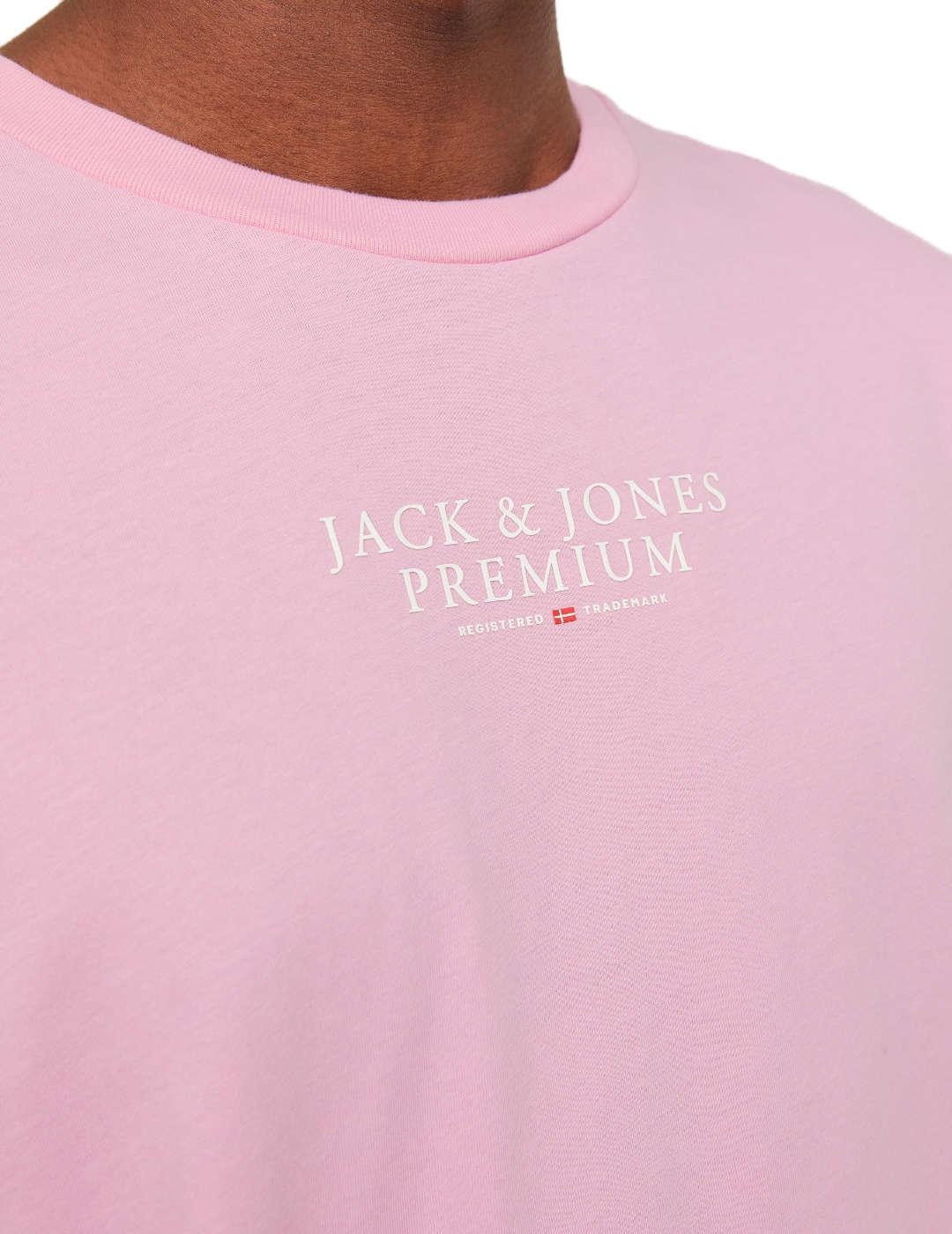 Camiseta Jack&Jones Bluarchie rosa manga corta para hombre