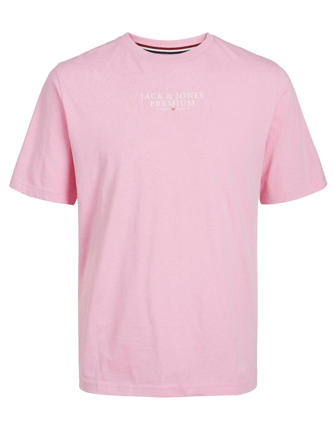 Camiseta Jack&Jones Bluarchie rosa manga corta para hombre