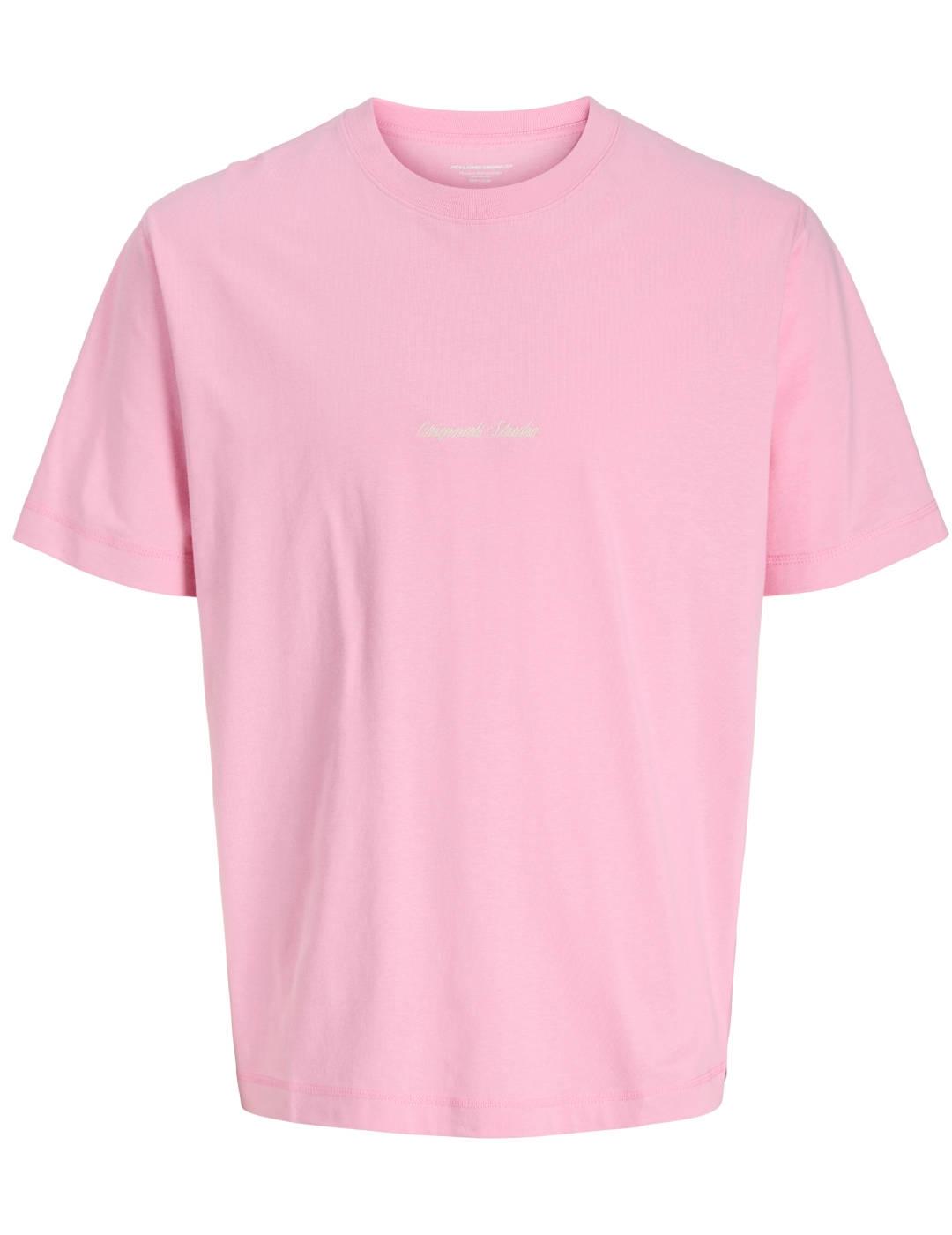 Camiseta Jack&Jones Norrebro rosa manga corta para hombre