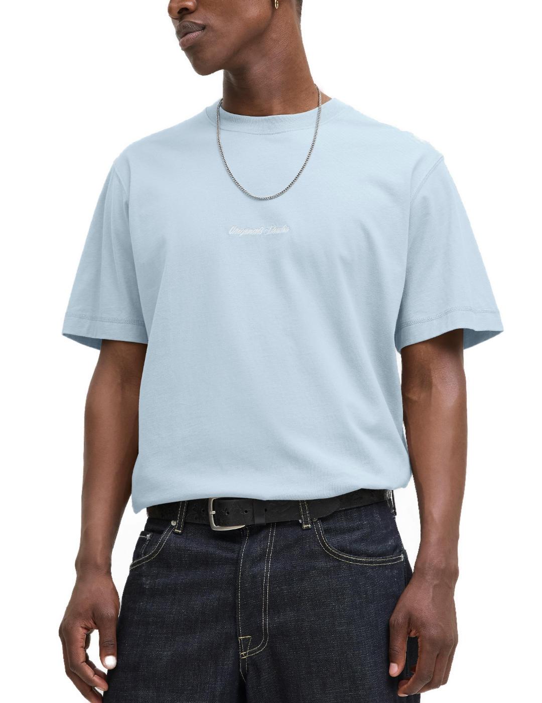 Camiseta Jack&Jones Norrebro celeste manga corta para hombre