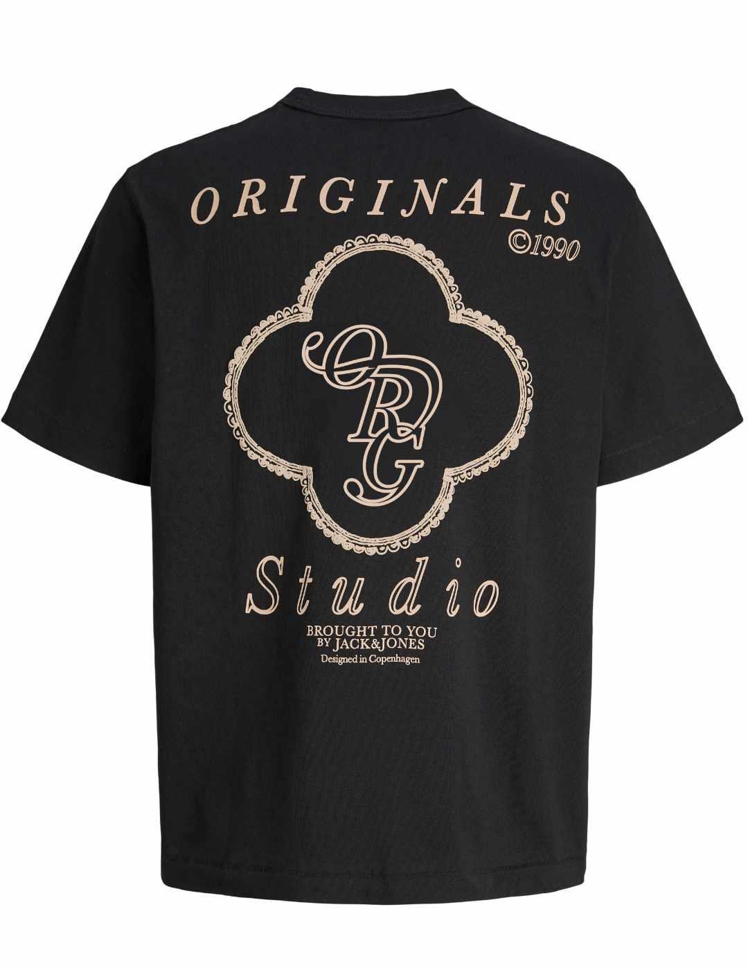 Camiseta Jack&Jones Gramercy negro manga corta para hombre