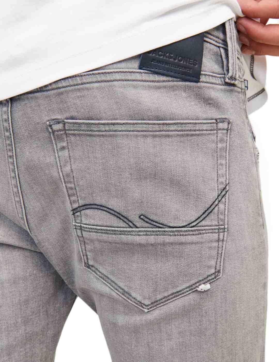 Vaquero Jack&Jones Glenn gris desgastado slim para hombre