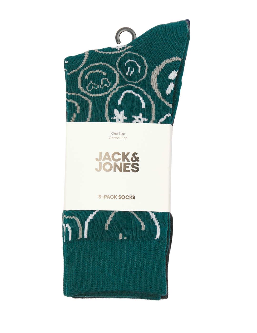 Calcetines Jack&Jones Smiley multicolor caña media de hombre