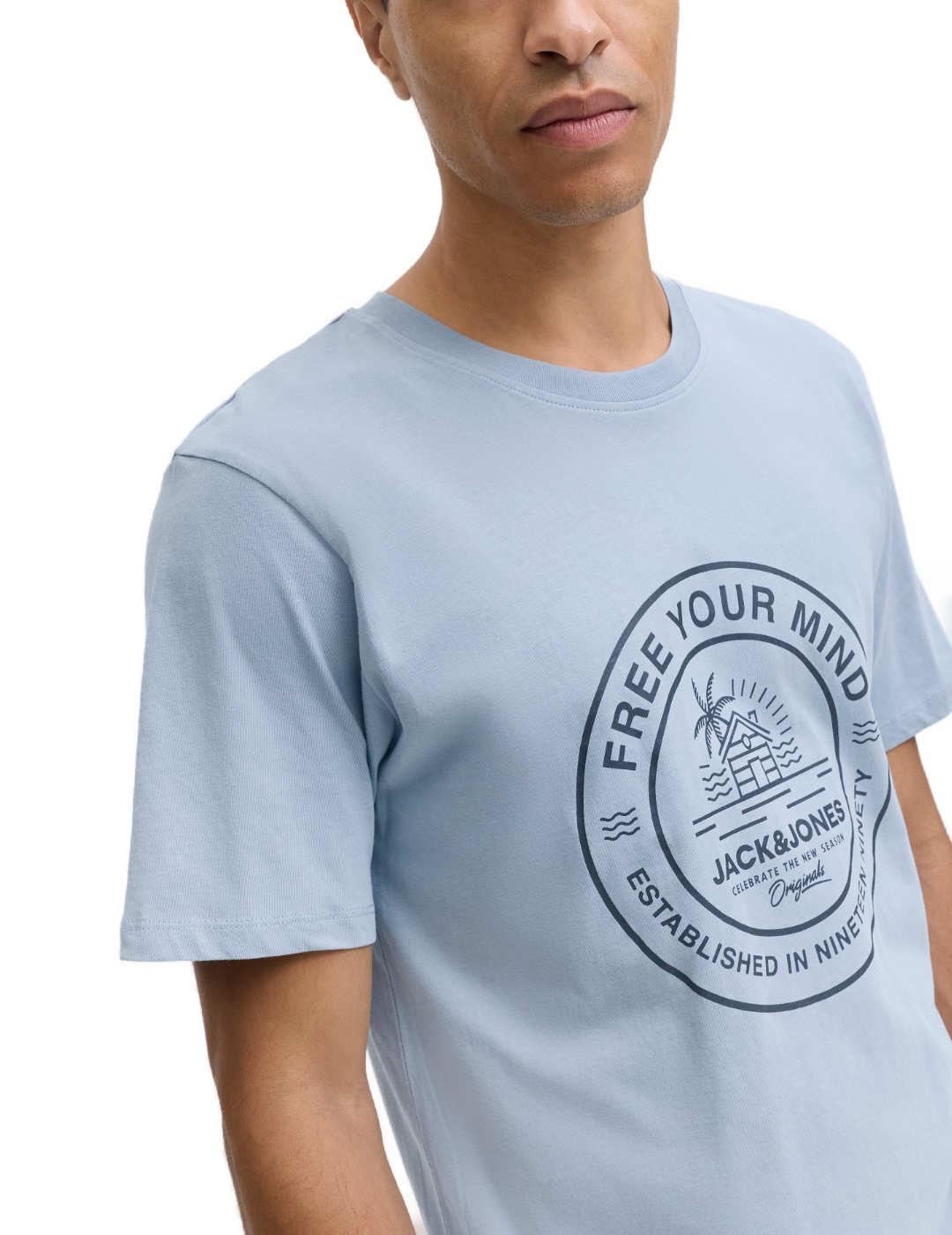 Camiseta Jack&Jones Maimi azul celeste manga corta de hombre