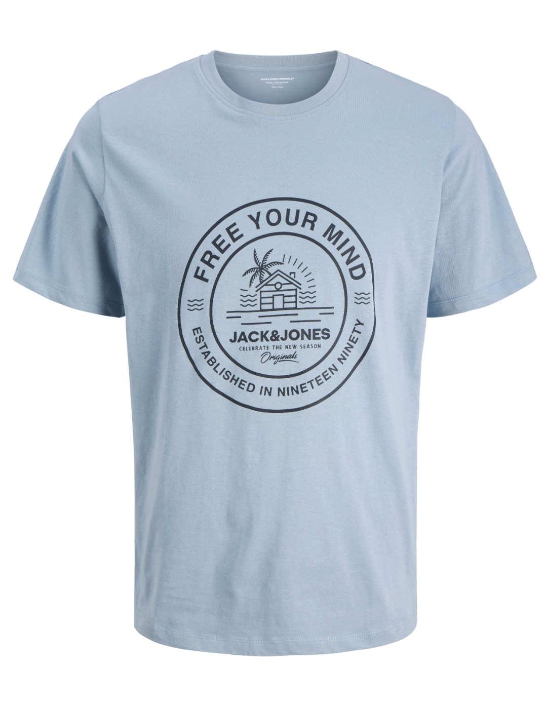 Camiseta Jack&Jones Maimi azul celeste manga corta de hombre