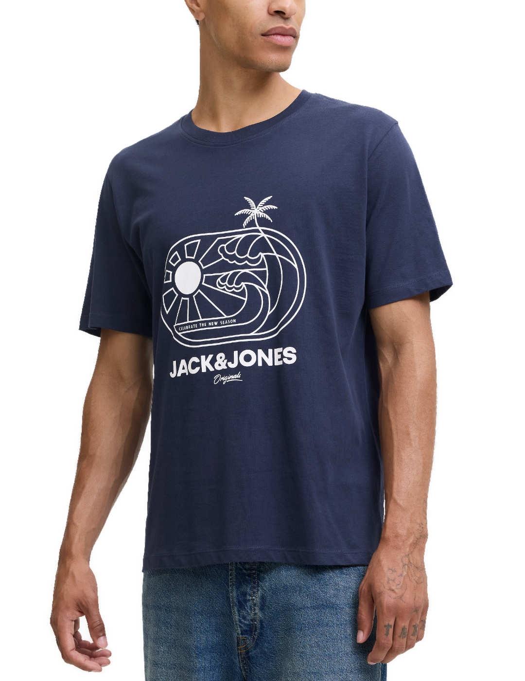 Camiseta Jack&Jones Maimi azul marino manga corta de hombre