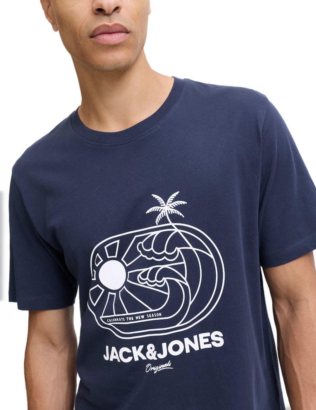 Camiseta Jack&Jones Maimi azul marino manga corta de hombre
