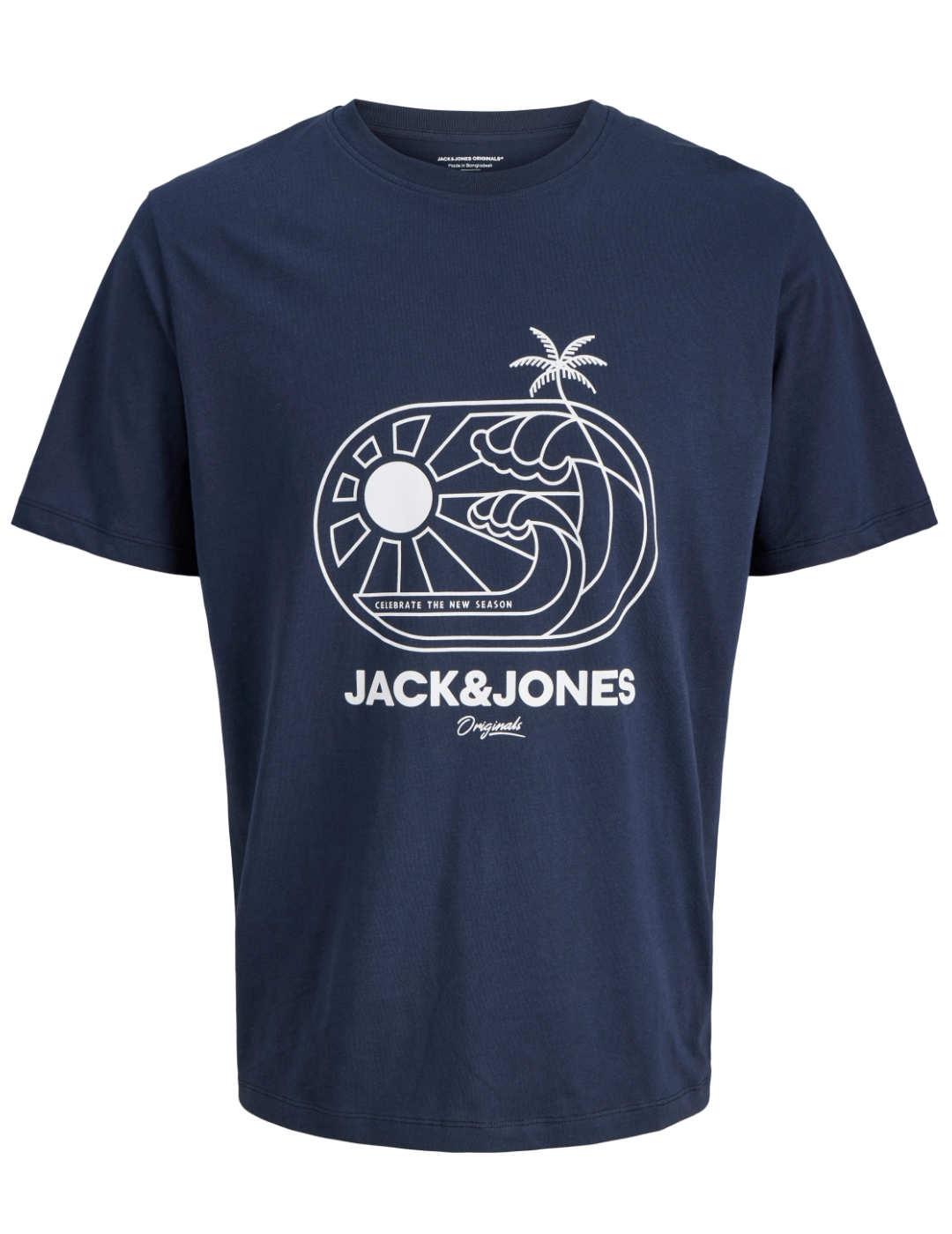 Camiseta Jack&Jones Maimi azul marino manga corta de hombre