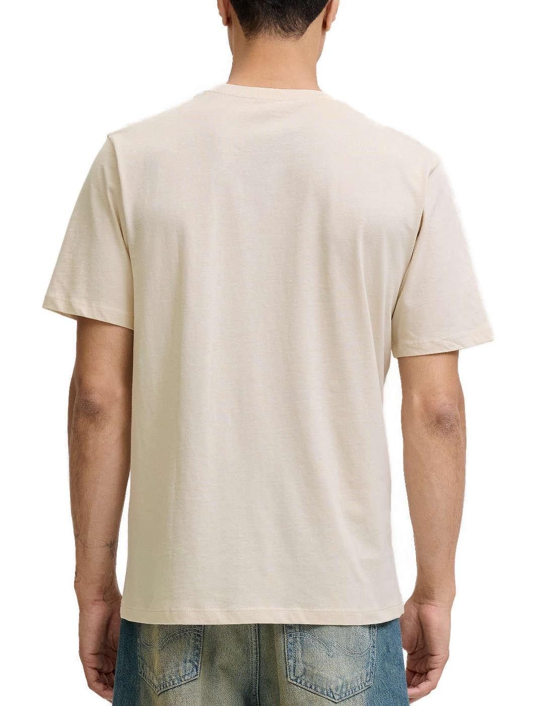 Camiseta Jack&Jones Maimi beige manga corta para hombre