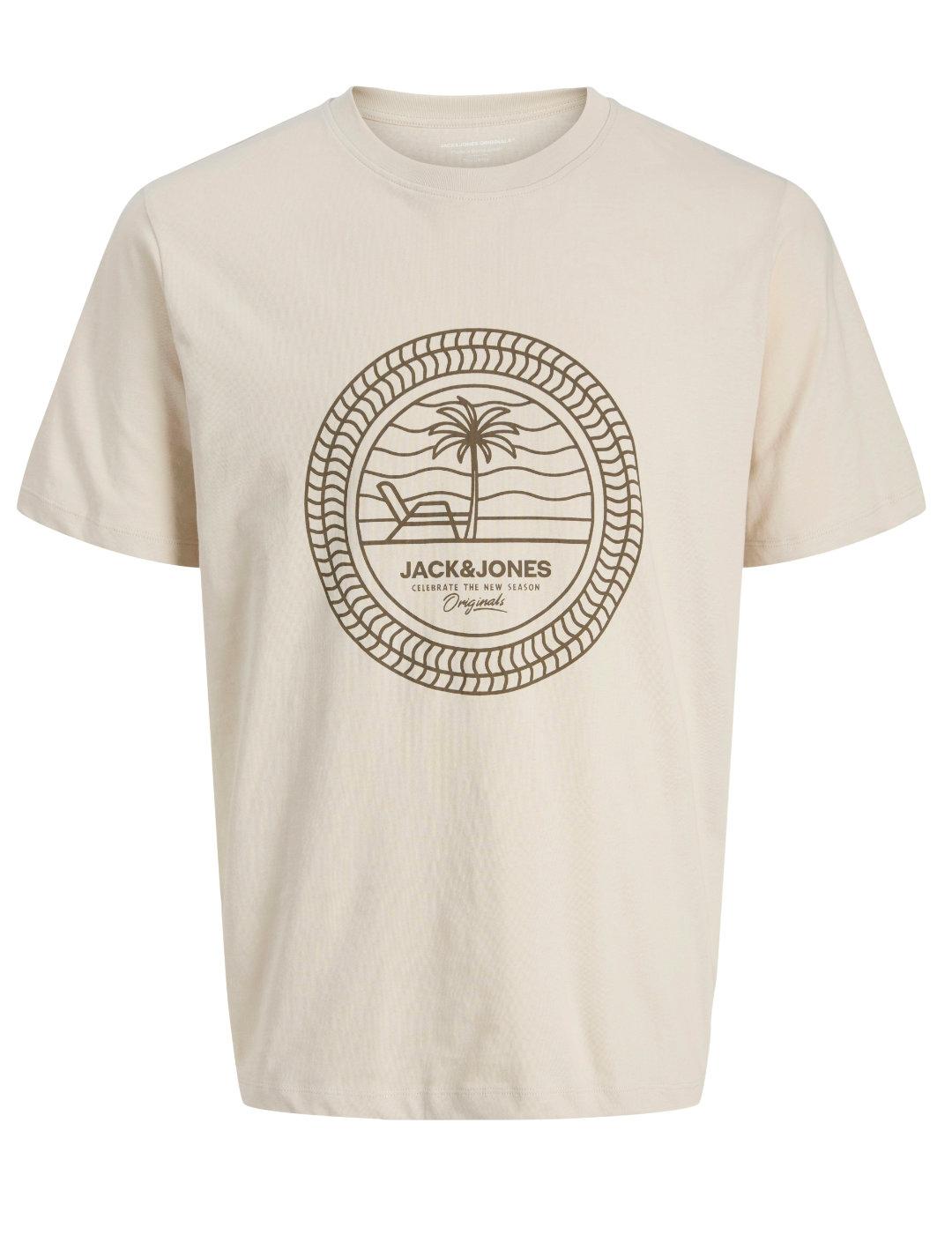 Camiseta Jack&Jones Maimi beige manga corta para hombre