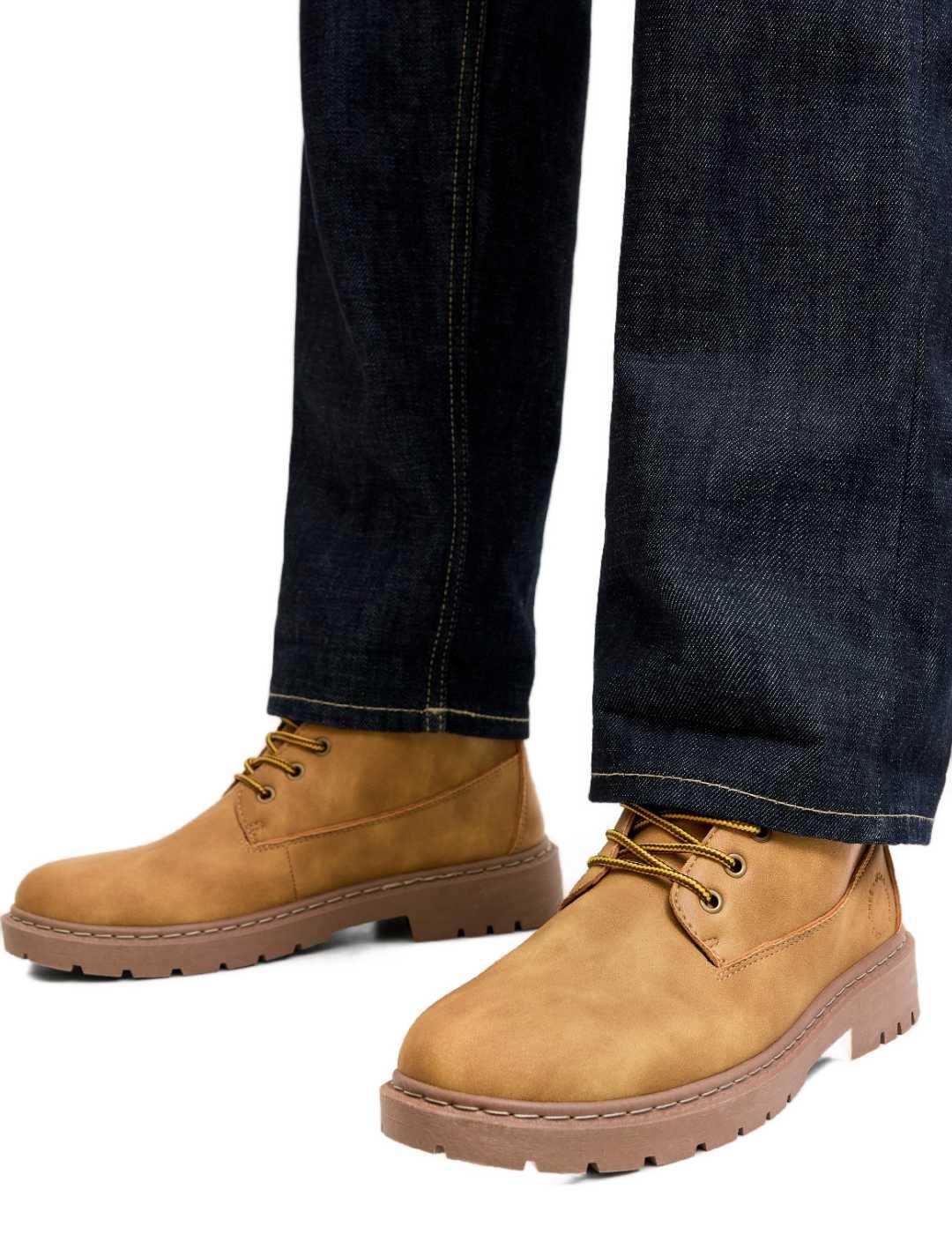 Botín Jack&Jones Wainsworth camel cordones para hombre