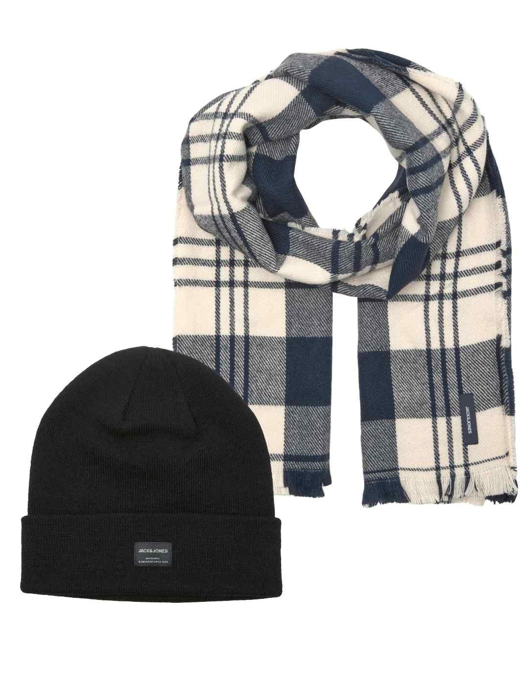 Pack Bufanda y gorro Jack&Jones Frost marino para hombre
