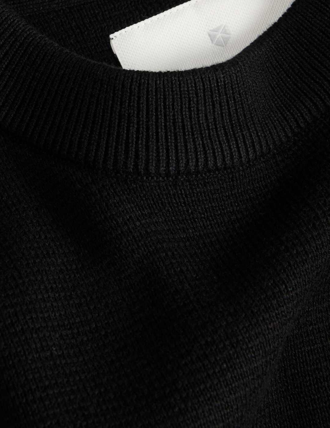 Jersey Jack&Jones Milano negro cuello perkins de hombre