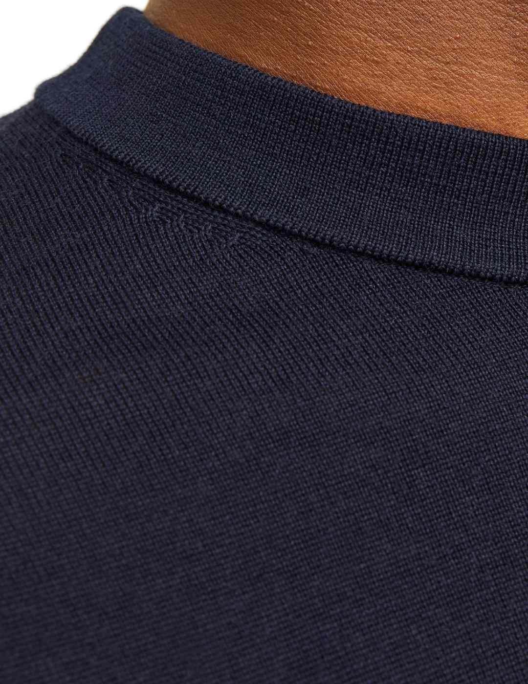 Jersey Jack&Jones Milano marino cuello perkins de hombre