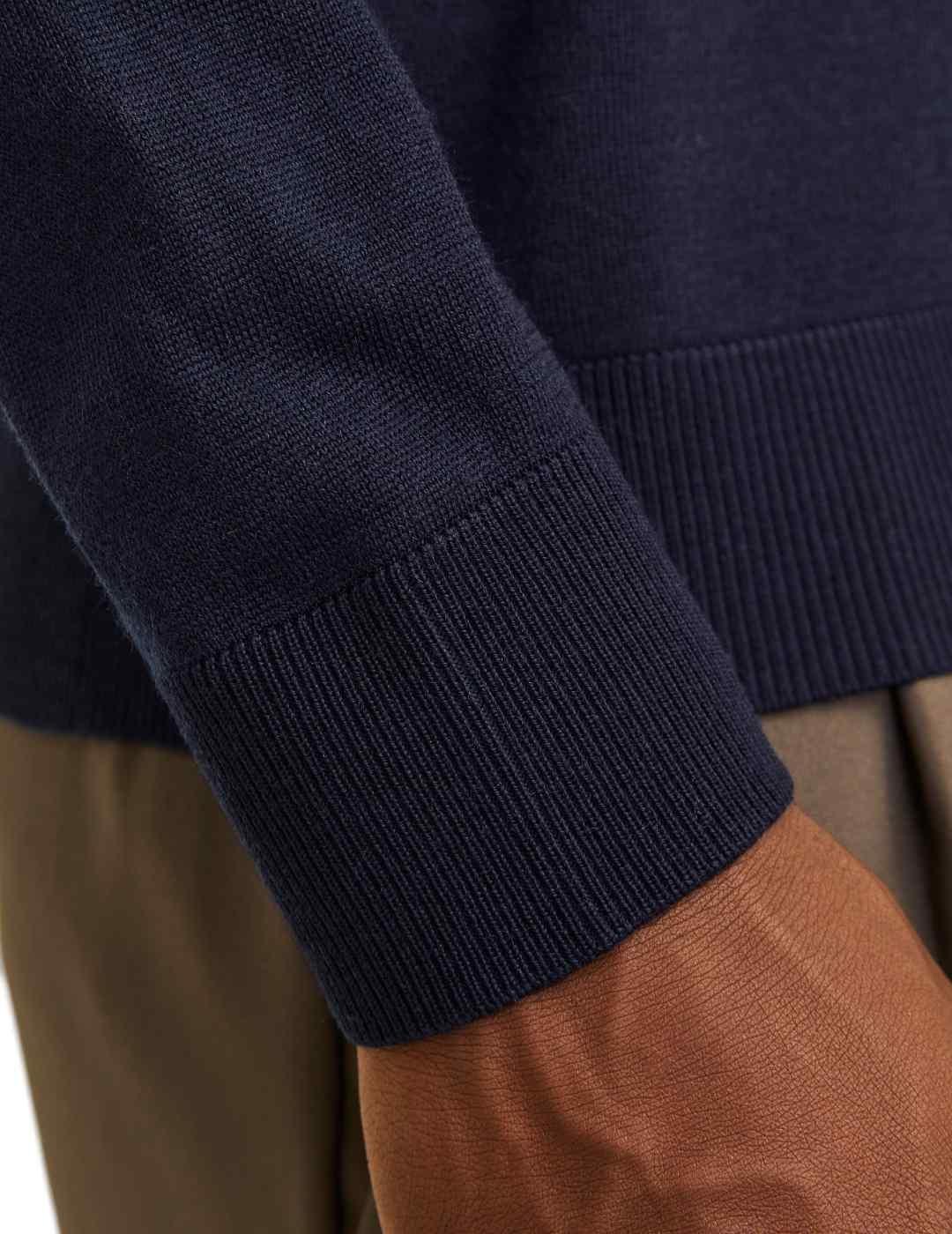 Jersey Jack&Jones Milano marino cuello perkins de hombre