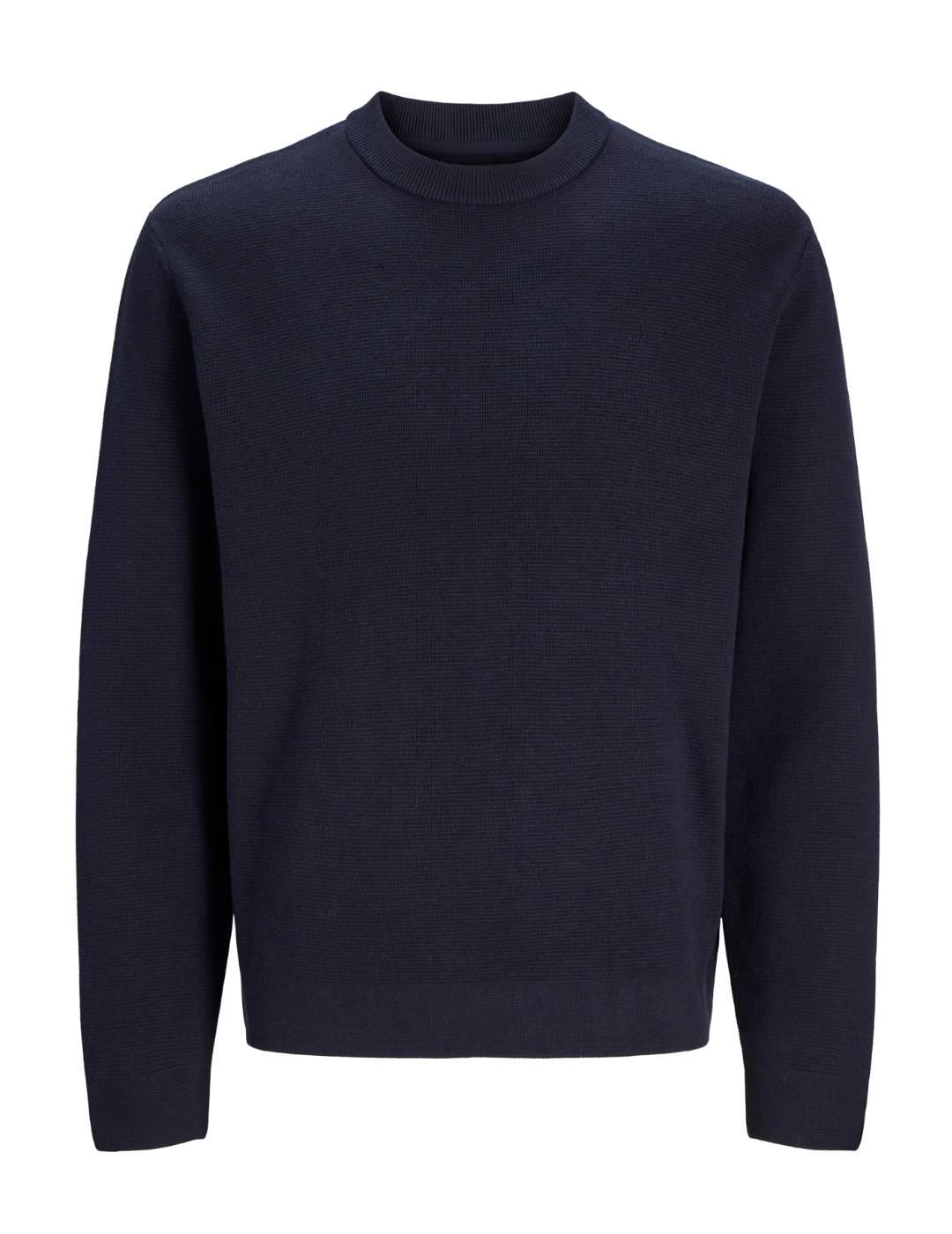 Jersey Jack&Jones Milano marino cuello perkins de hombre