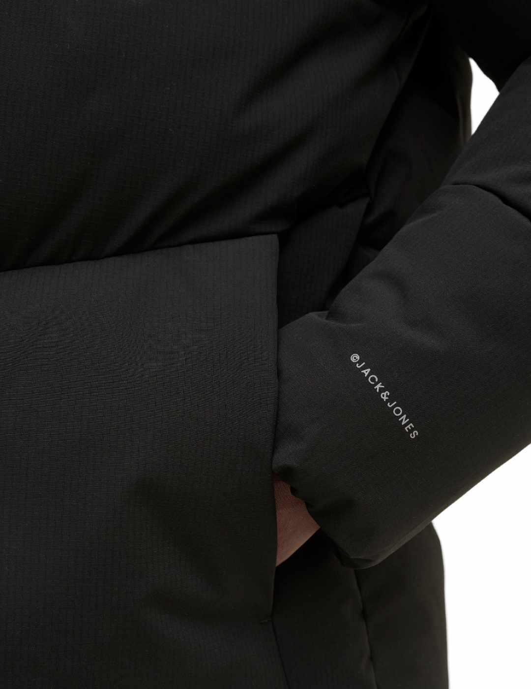 Plumas Jack&Jones Global negro con capucha para hombre