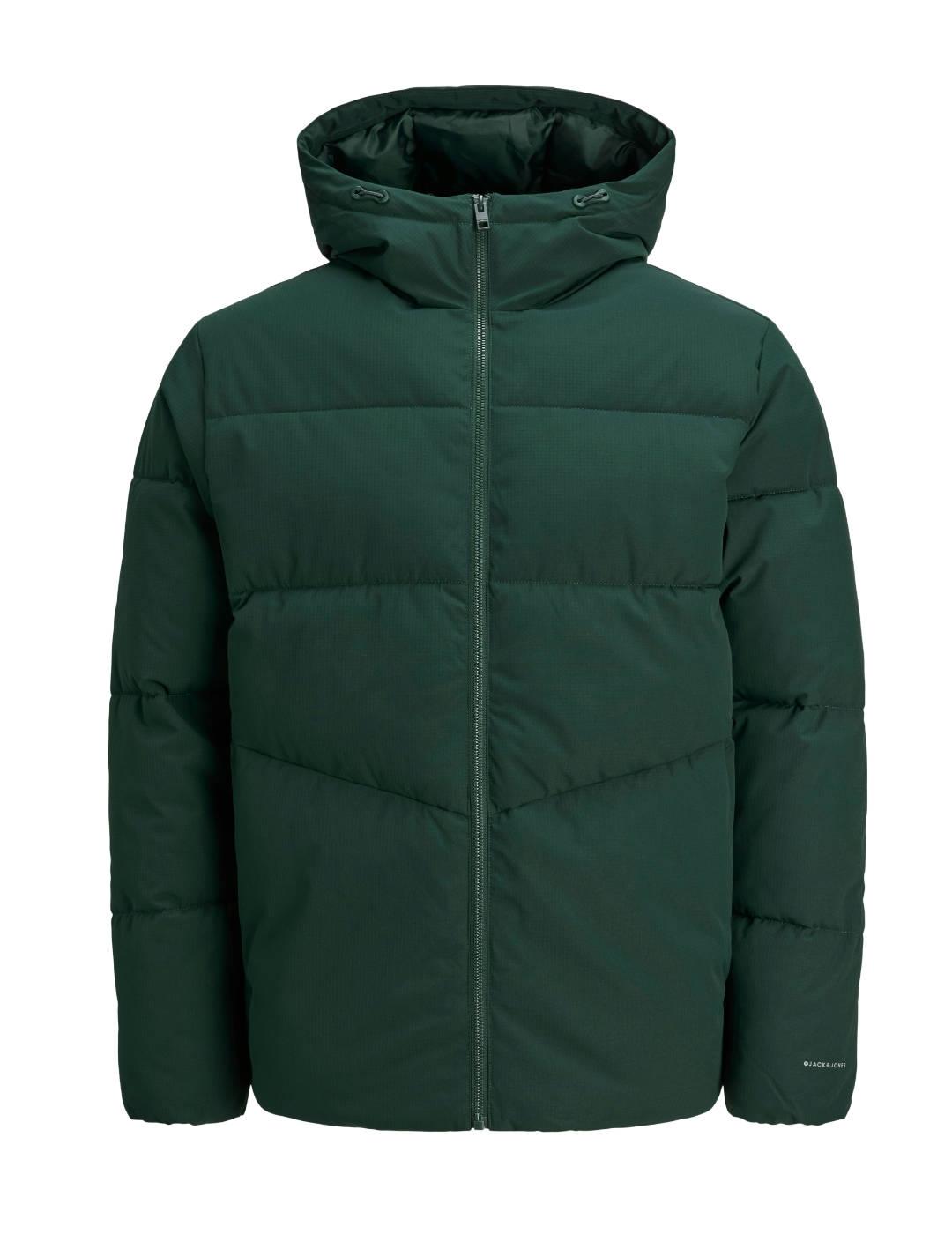 Plumas Jack&Jones Global verde con capucha para hombre