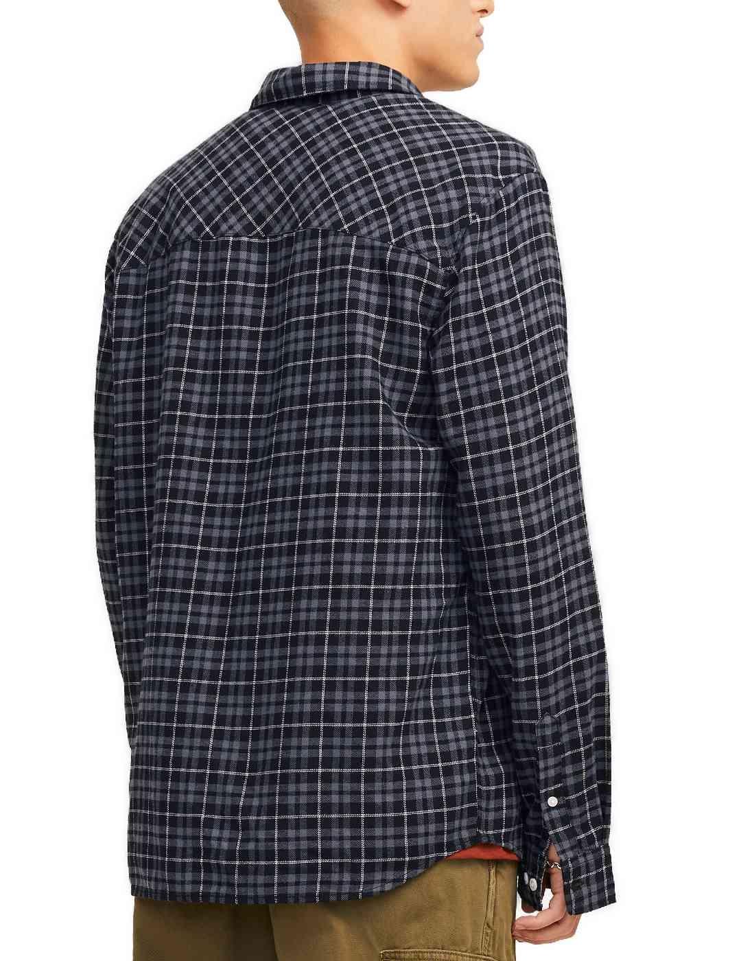 Camisa Jack&Jones Joshua negra cuadros para hombre