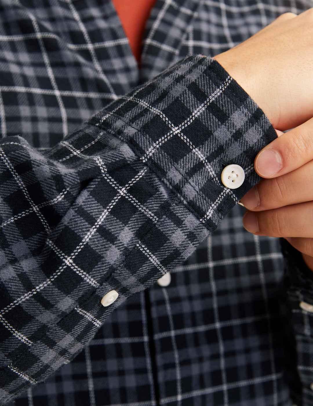 Camisa Jack&Jones Joshua negra cuadros para hombre