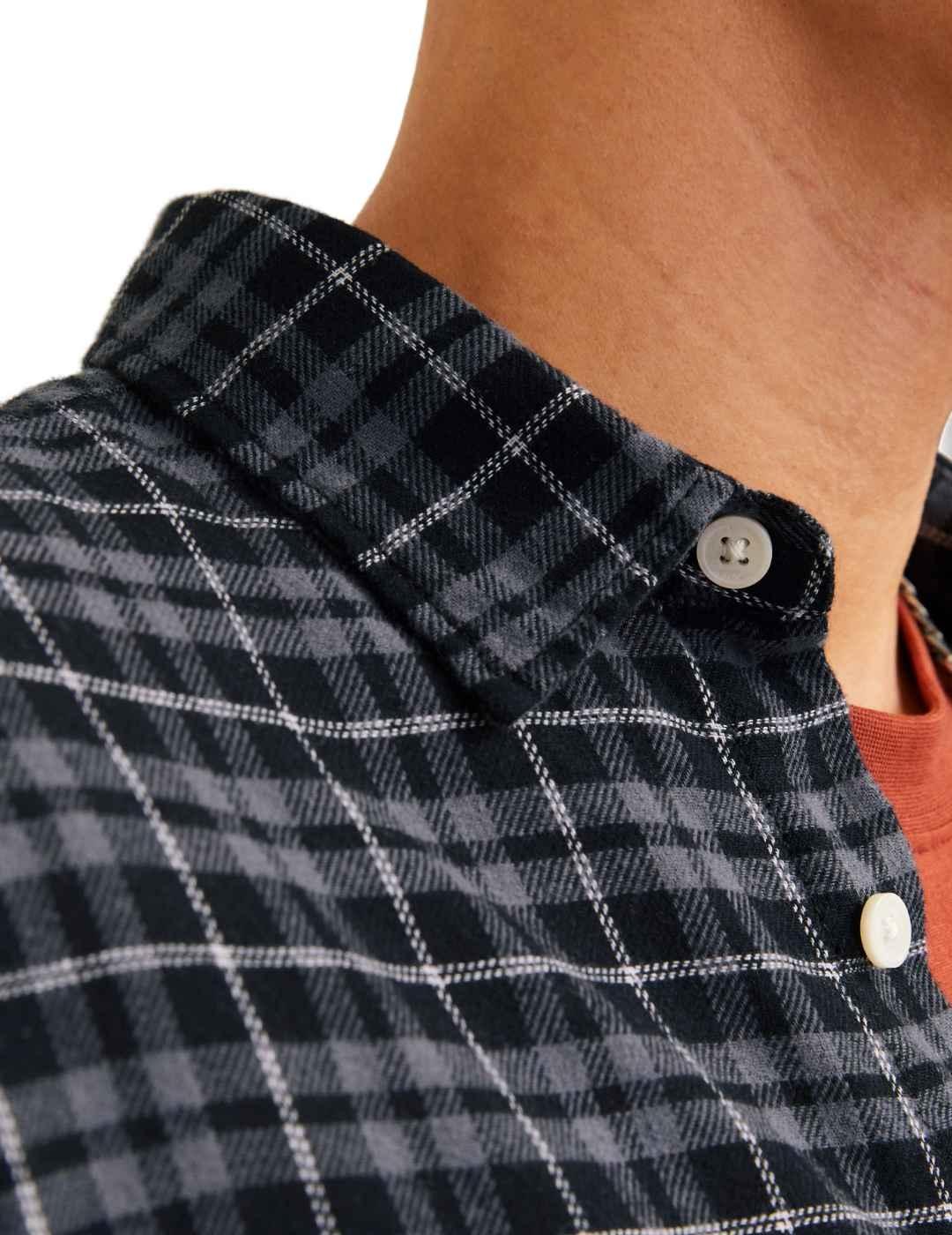 Camisa Jack&Jones Joshua negra cuadros para hombre
