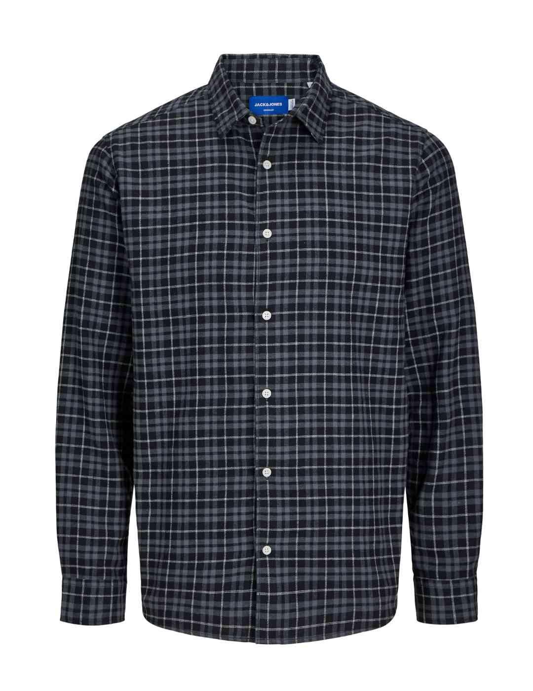 Camisa Jack&Jones Joshua negra cuadros para hombre