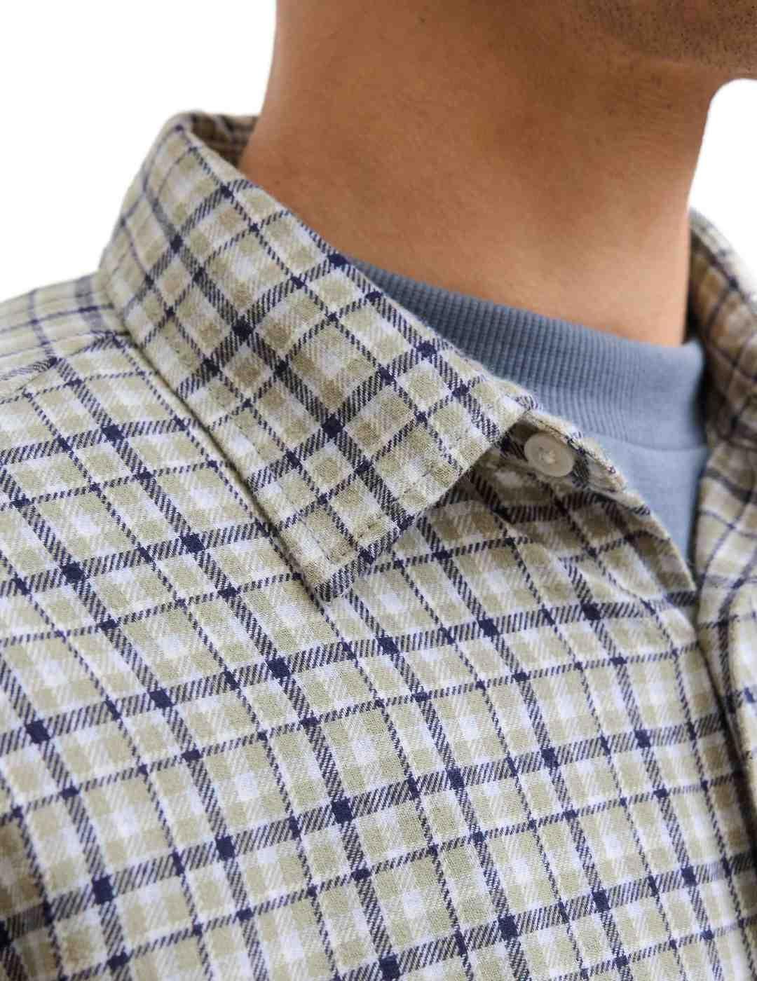 Camisa Jack&Jones Joshua azul y verde de cuadros para hombre