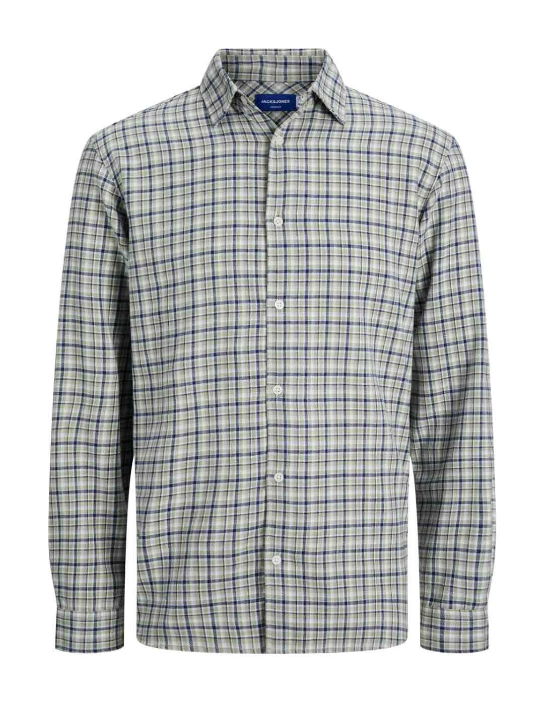 Camisa Jack&Jones Joshua azul y verde de cuadros para hombre