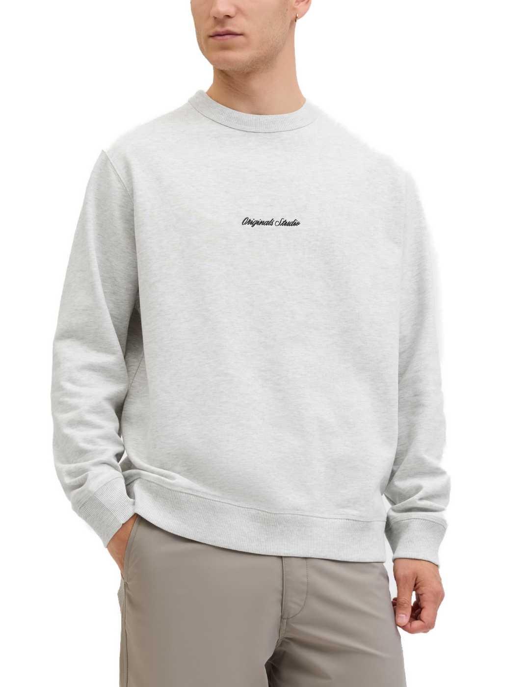 Sudadera Jack&Jones Norrebro blanca sin capucha para hombre