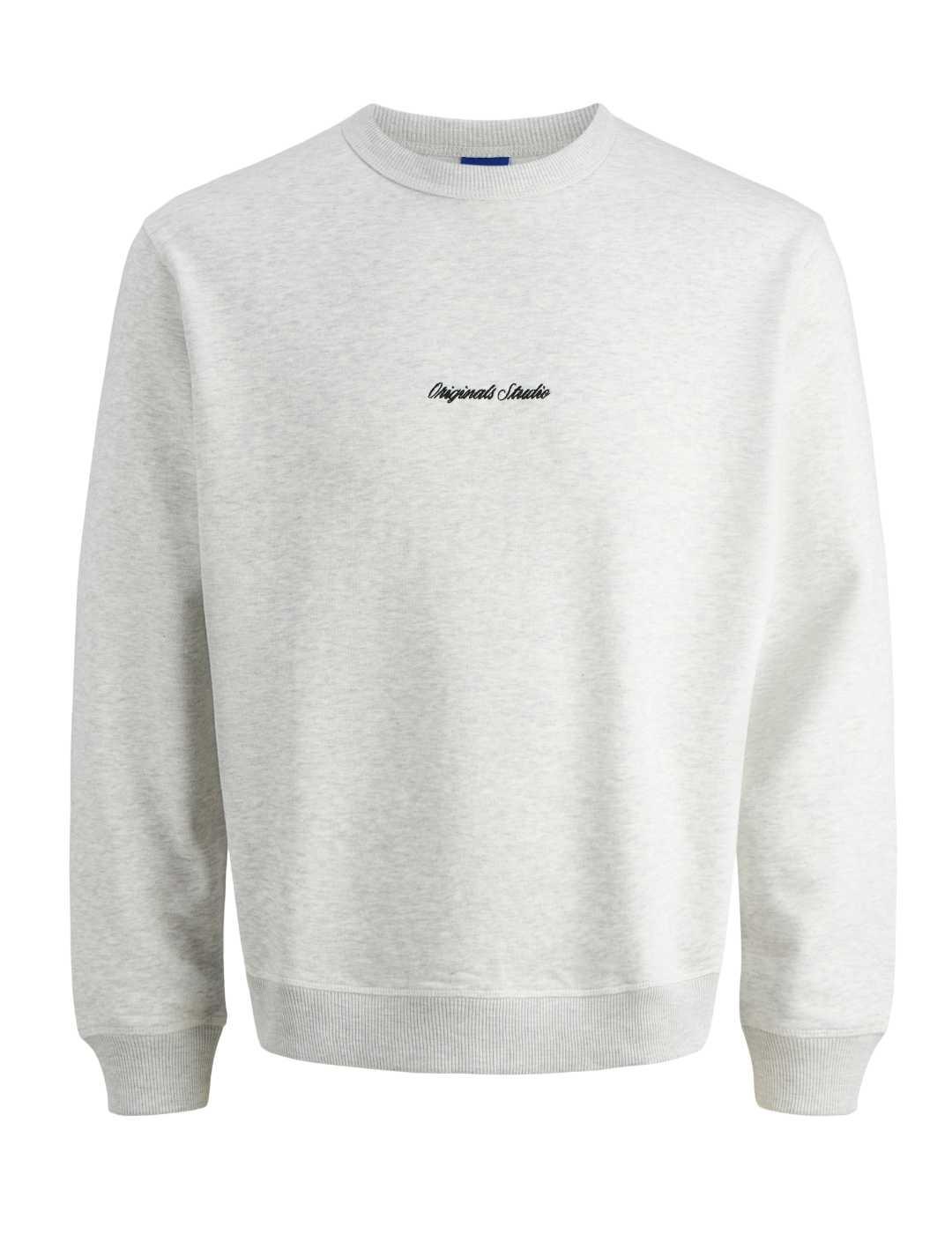 Sudadera Jack&Jones Norrebro blanca sin capucha para hombre