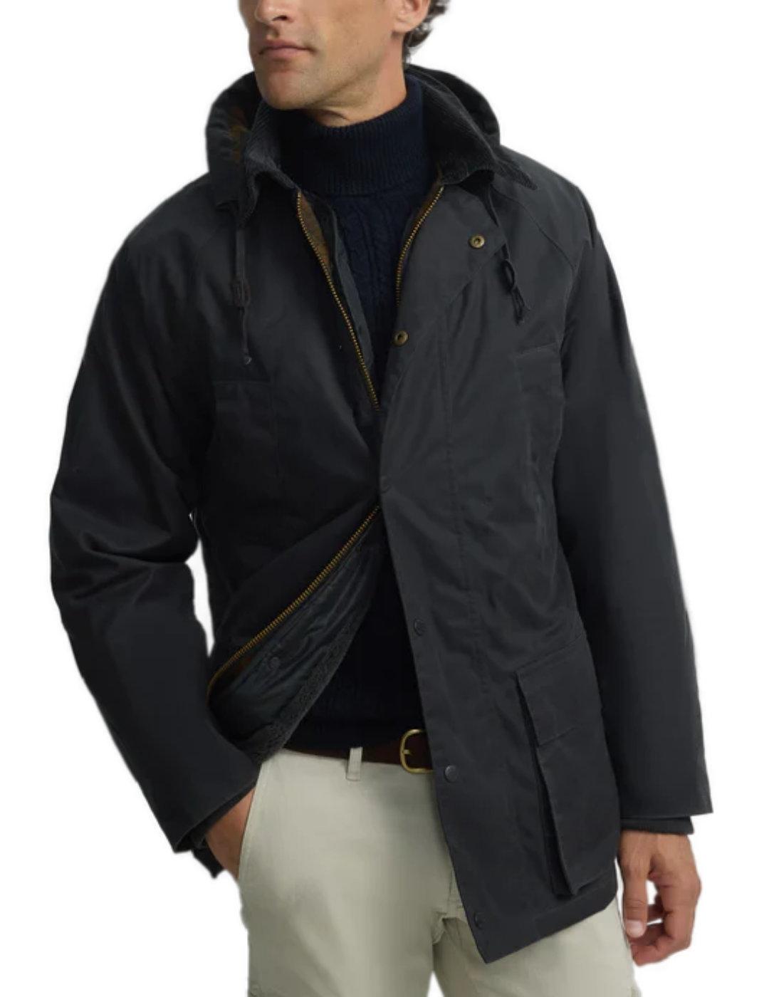 Abrigo Silbon Clasico encerado gris azulado hombre-Sh