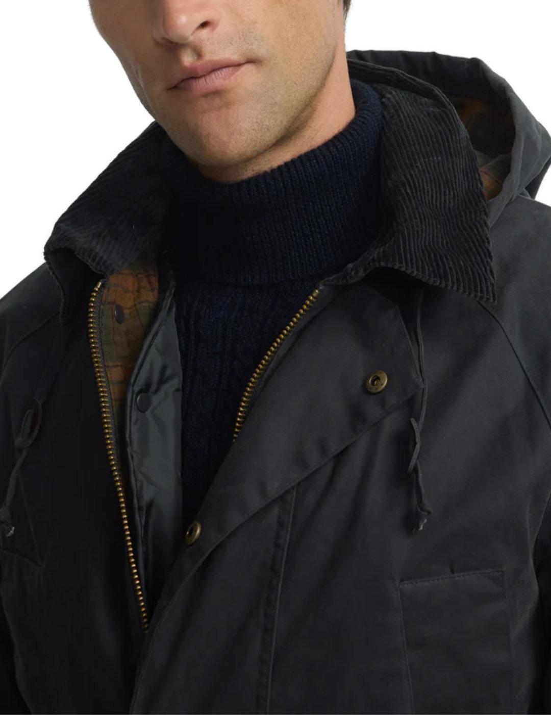 Abrigo Silbon Clasico encerado gris azulado hombre-Sh