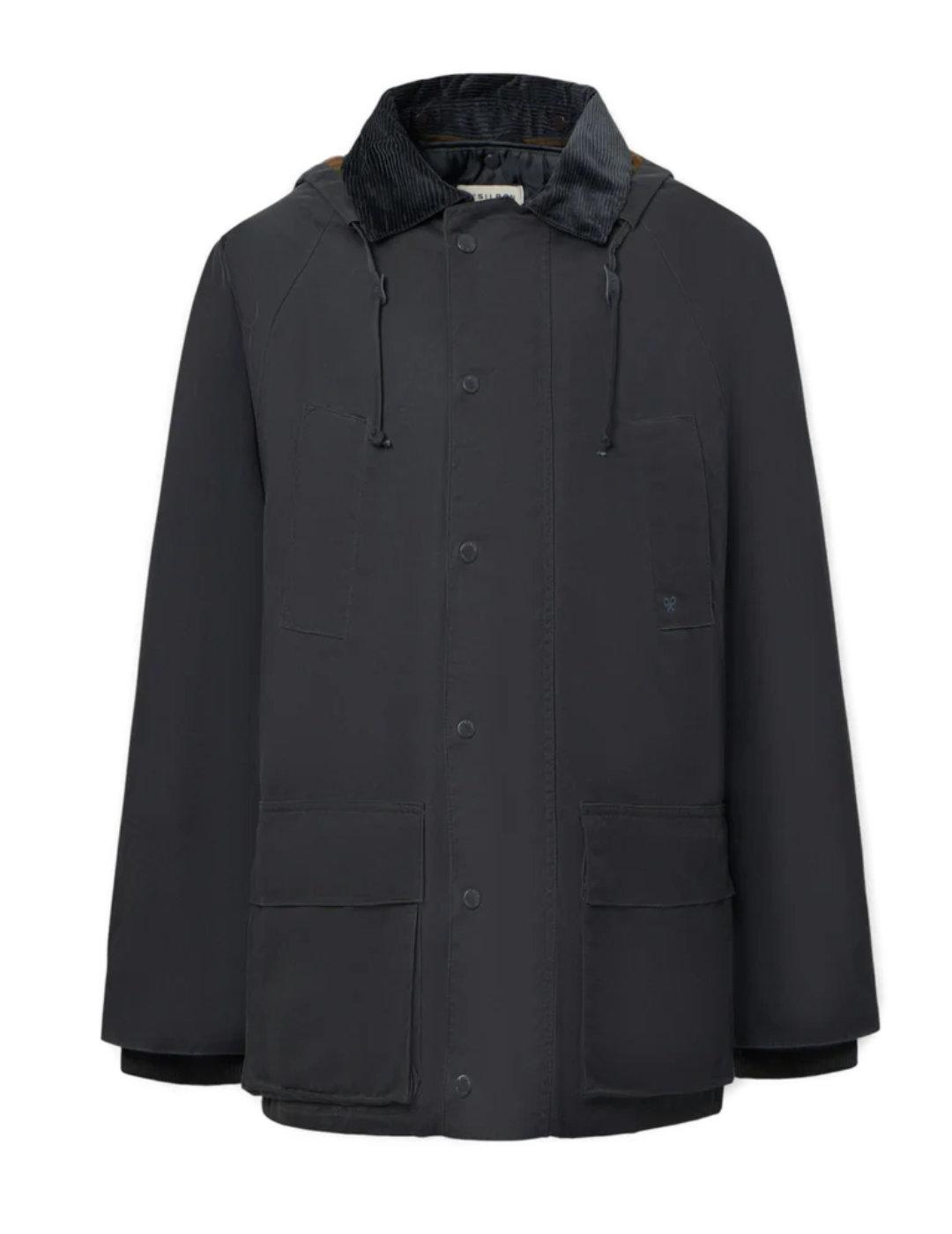 Abrigo Silbon Clasico encerado gris azulado hombre-Sh