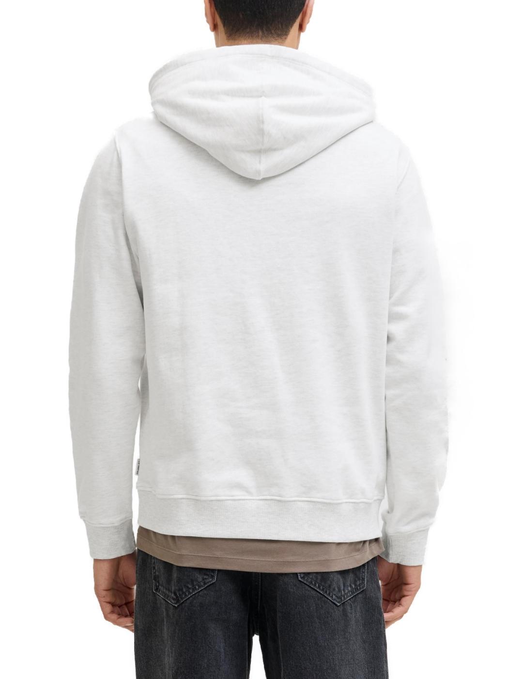 Sudadera Jack&Jones Rinwood gris con capucha logo de hombre