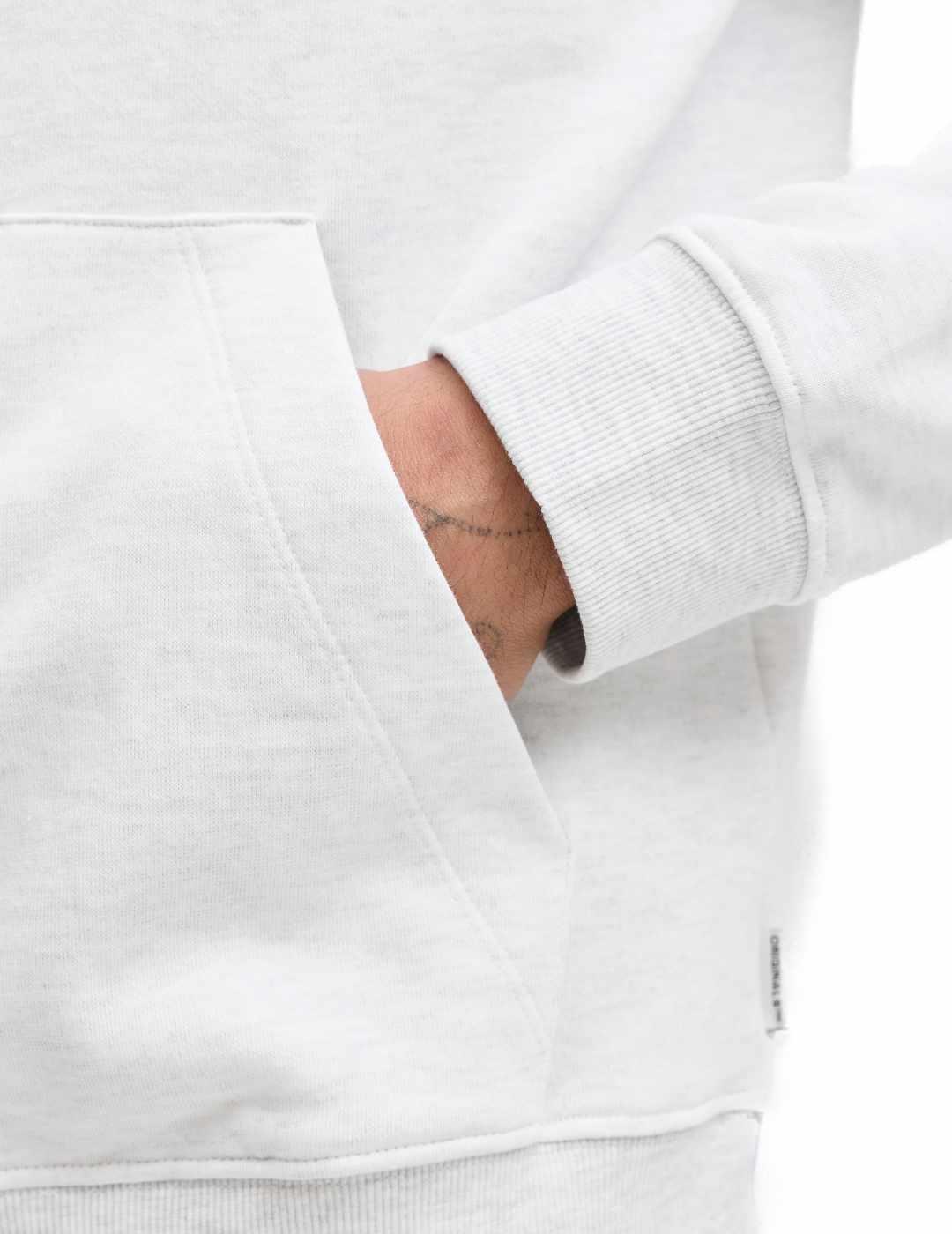 Sudadera Jack&Jones Rinwood gris con capucha logo de hombre