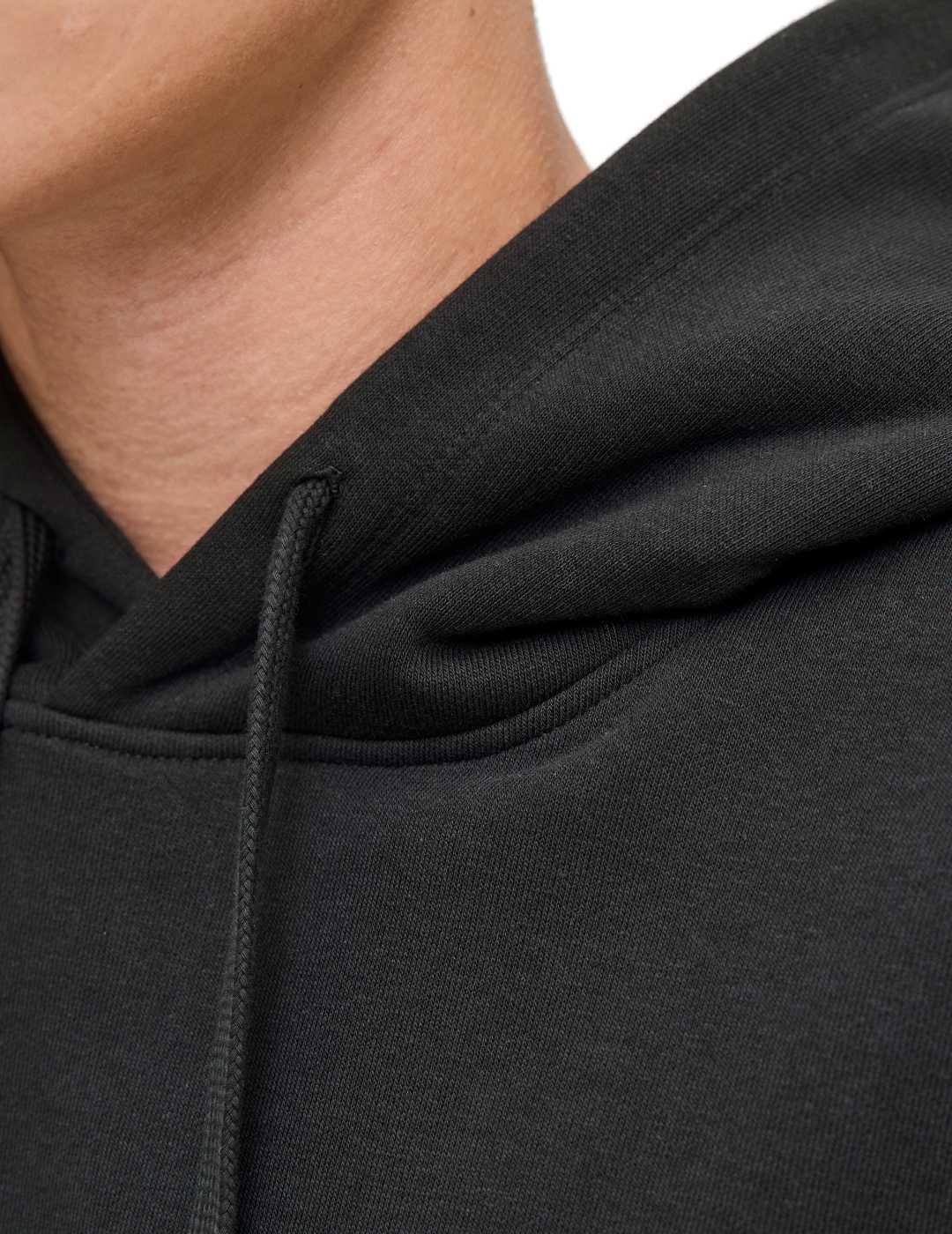 Sudadera Jack&Jones Rinwood negro logo con capucha de hombre