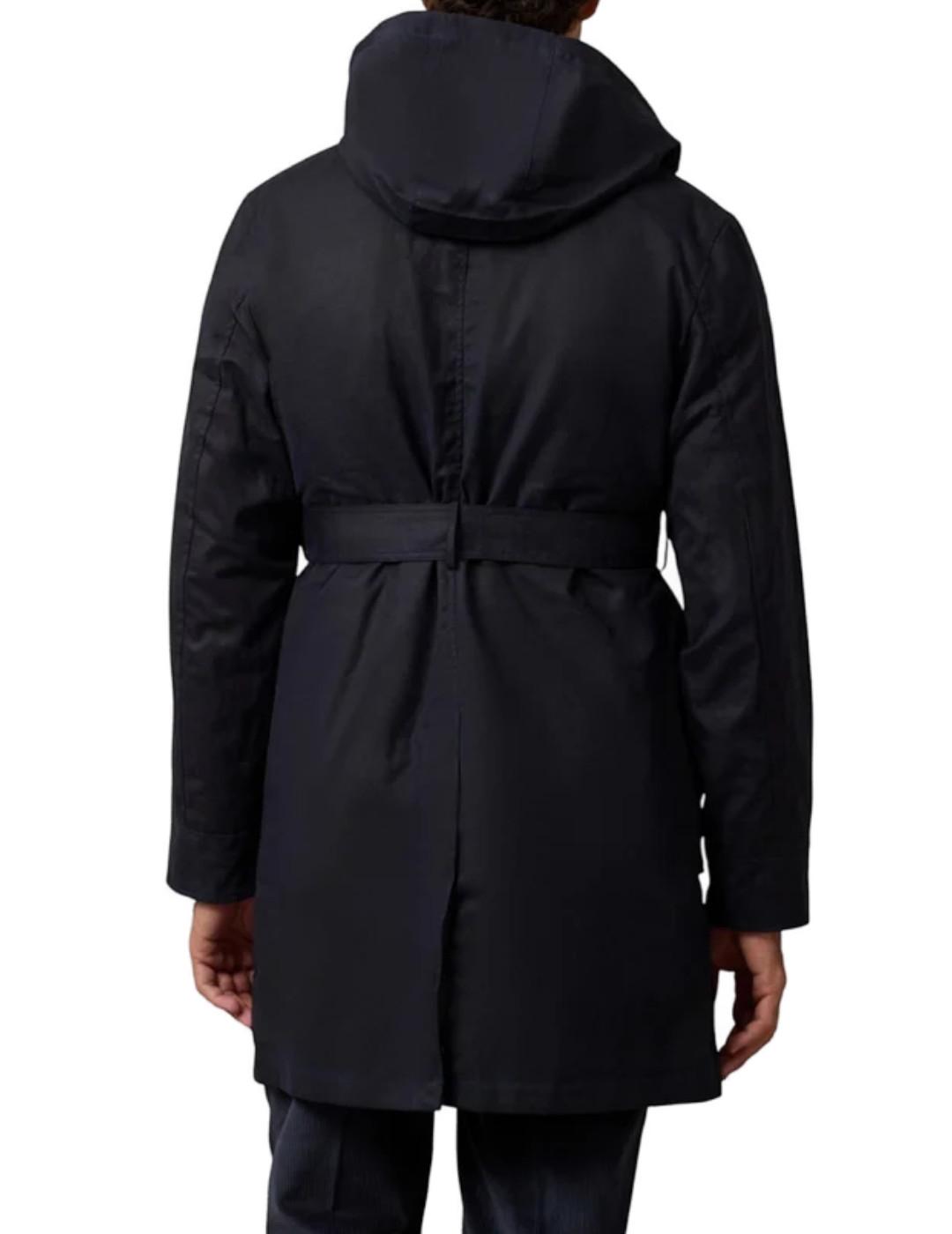 Abrigo Silbon largo encerado corte recto azul marino hombre