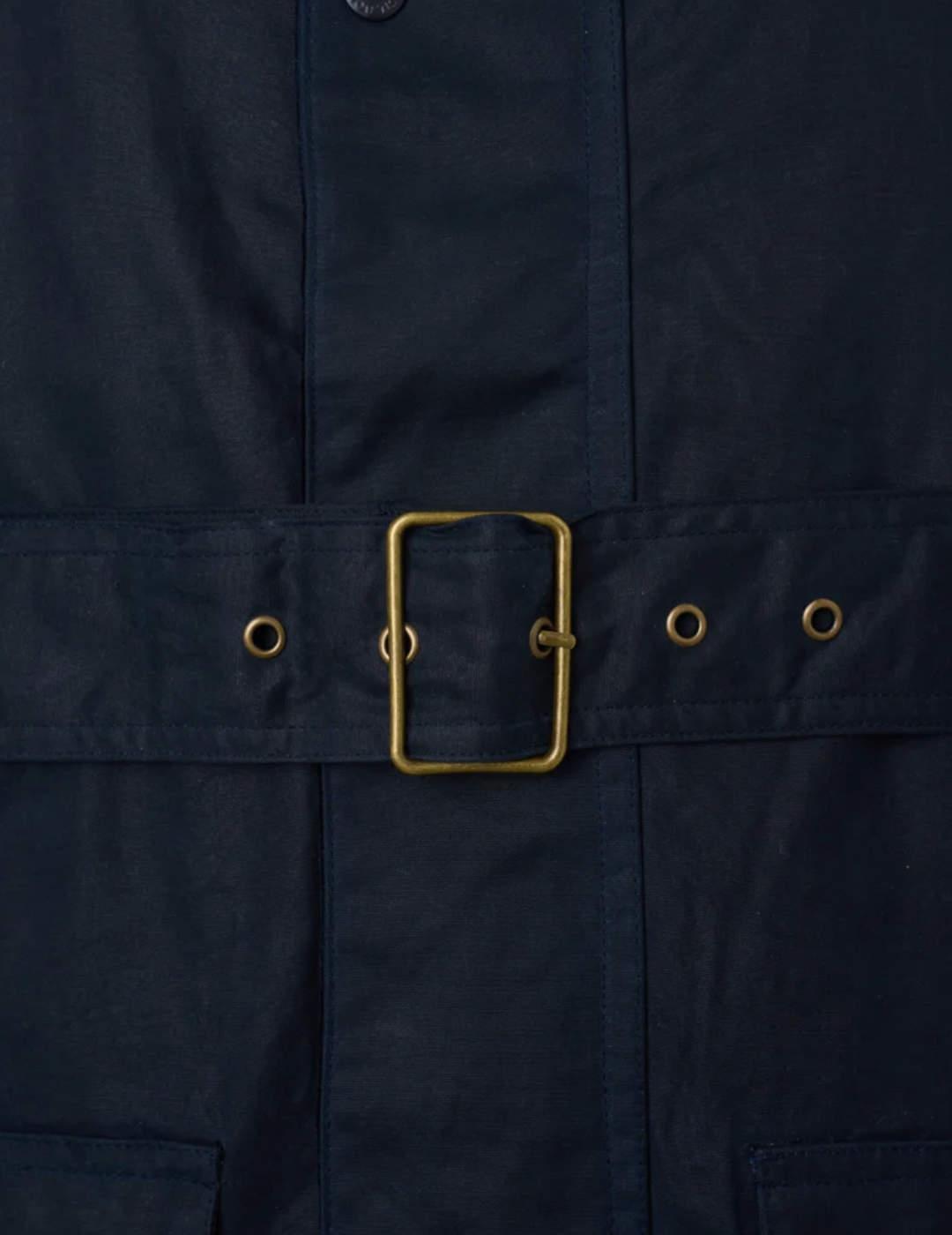 Abrigo Silbon largo encerado corte recto azul marino hombre