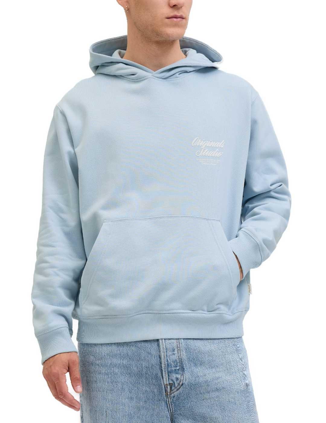 Sudadera Jack&Jones Norrebro celeste con capucha de hombre