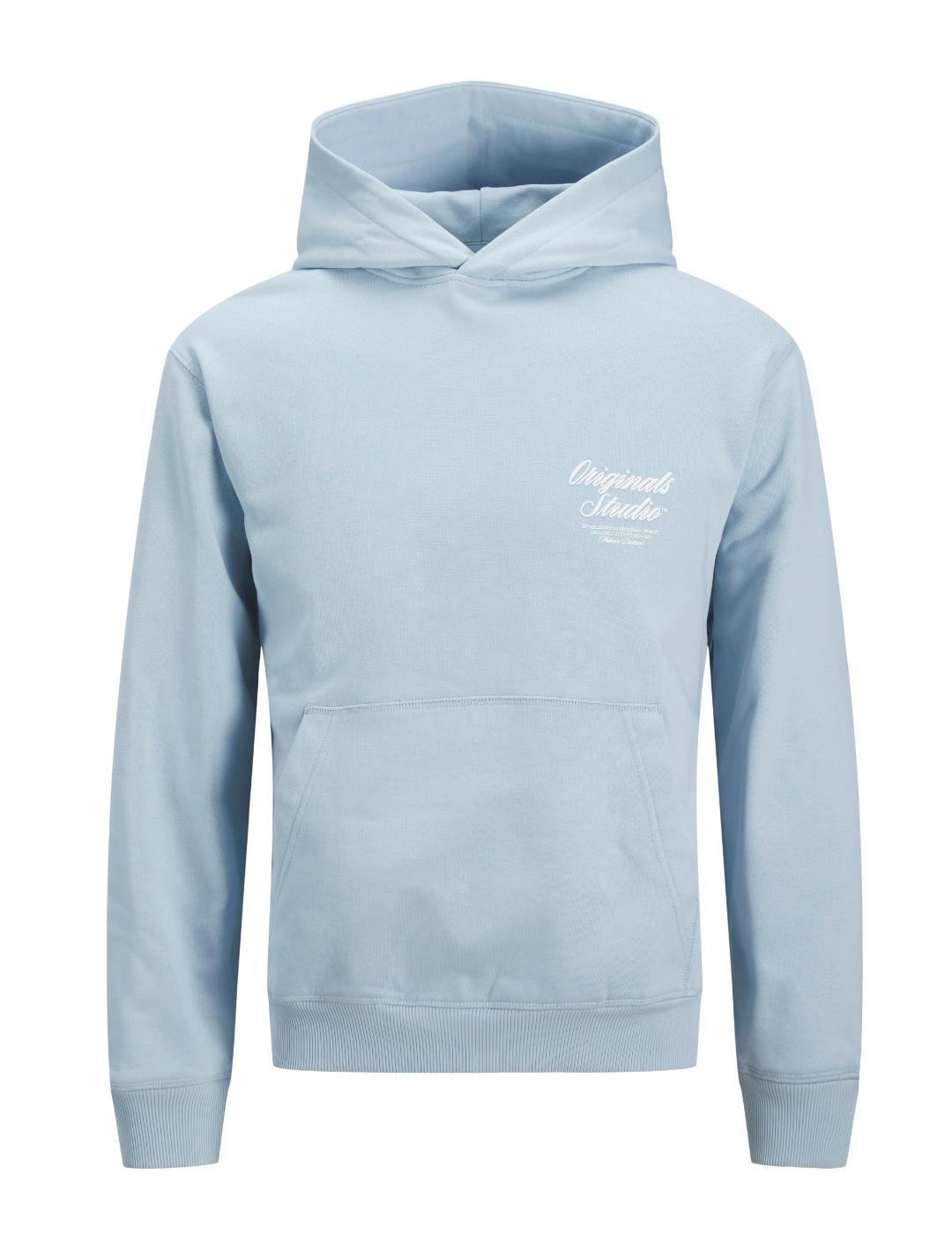 Sudadera Jack&Jones Norrebro celeste con capucha de hombre