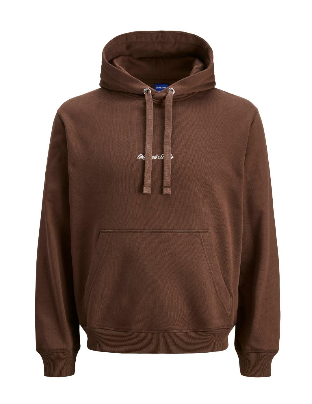 Sudadera Jack&Jones Norrebro marrón con capucha para hombre