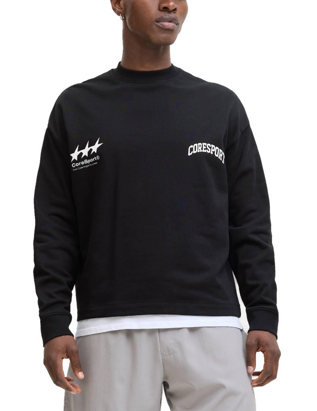 Sudadera Jack&Jones Signal negro sin capucha para hombre