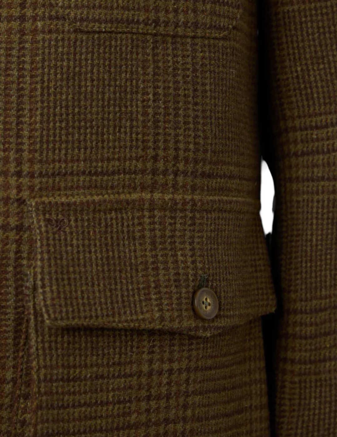 Chaqueta Silbon príncipe de gales marrón de botones  hombre