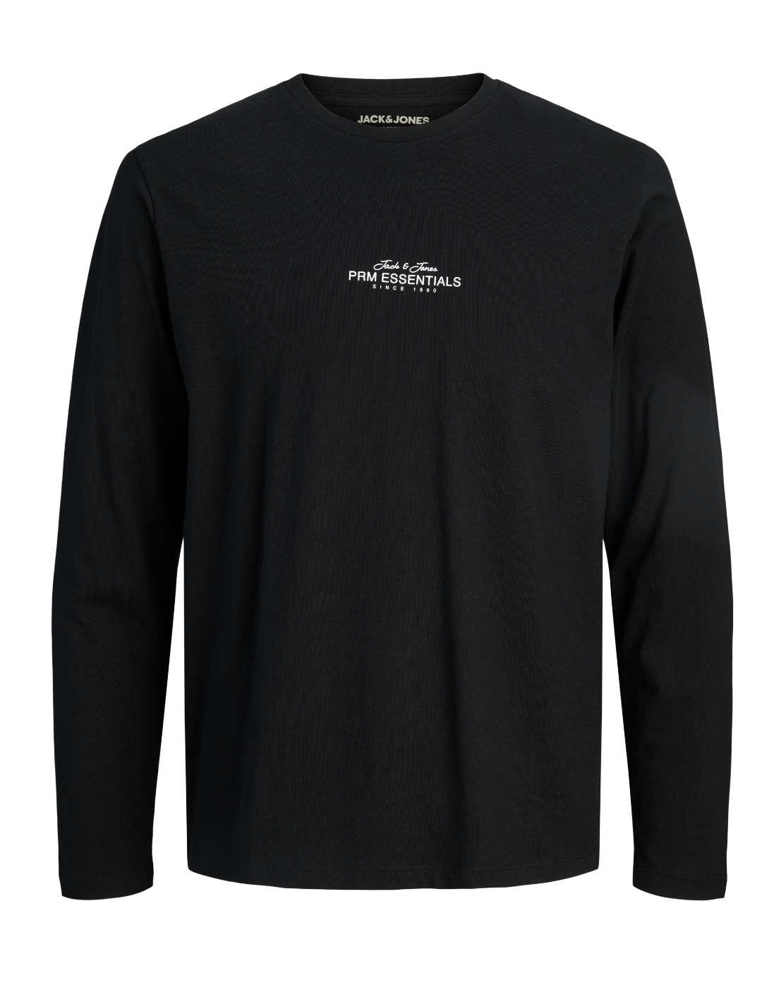 Camiseta Jack&Jones Casper negro manga larga para hombre