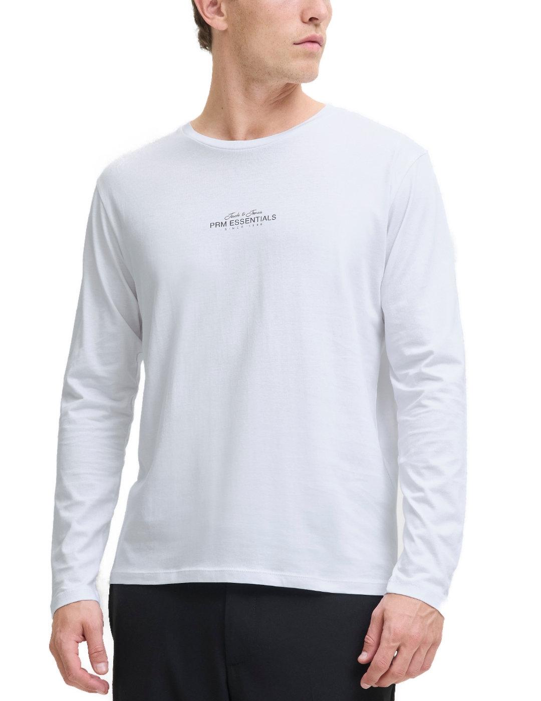 Camiseta Jack&Jones Casper blanco manga larga de hombre